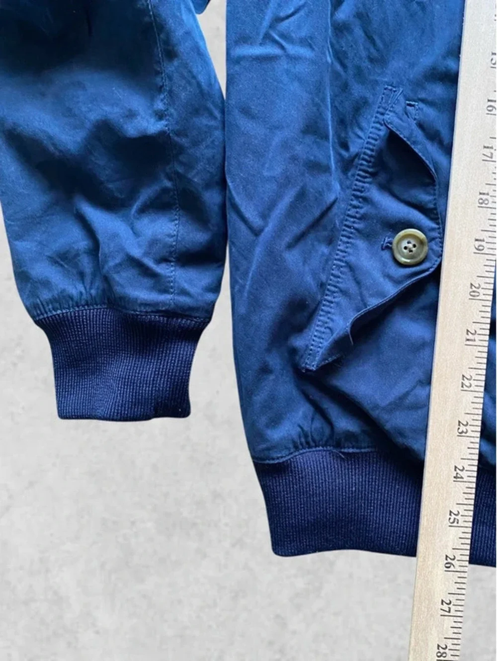 J. Crew Men Harrington Jacket M Regular Fit Navy Blue Cotton Blend Full Zip